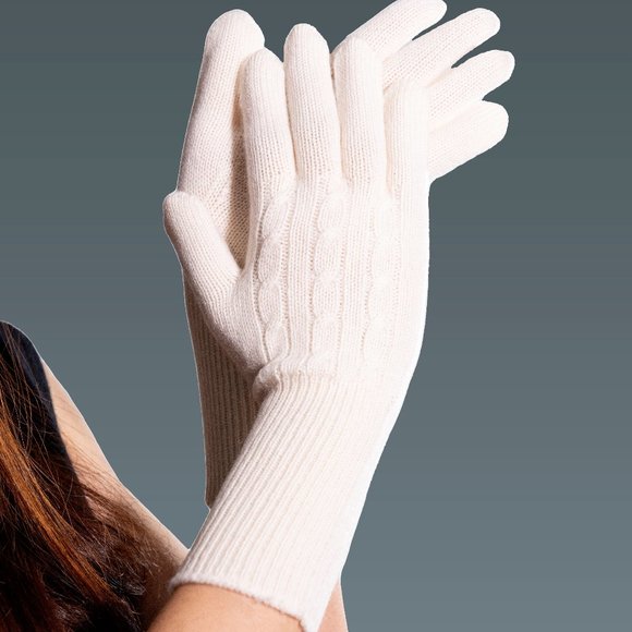 white winter gloves | Best winter gloves | Cashmere wool gloves | Hand gloves - Picture 6 of 9